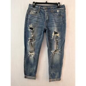 American Eagle Tomgirl Jeans Boyfriend distressed ripped relaxed loose denim 4